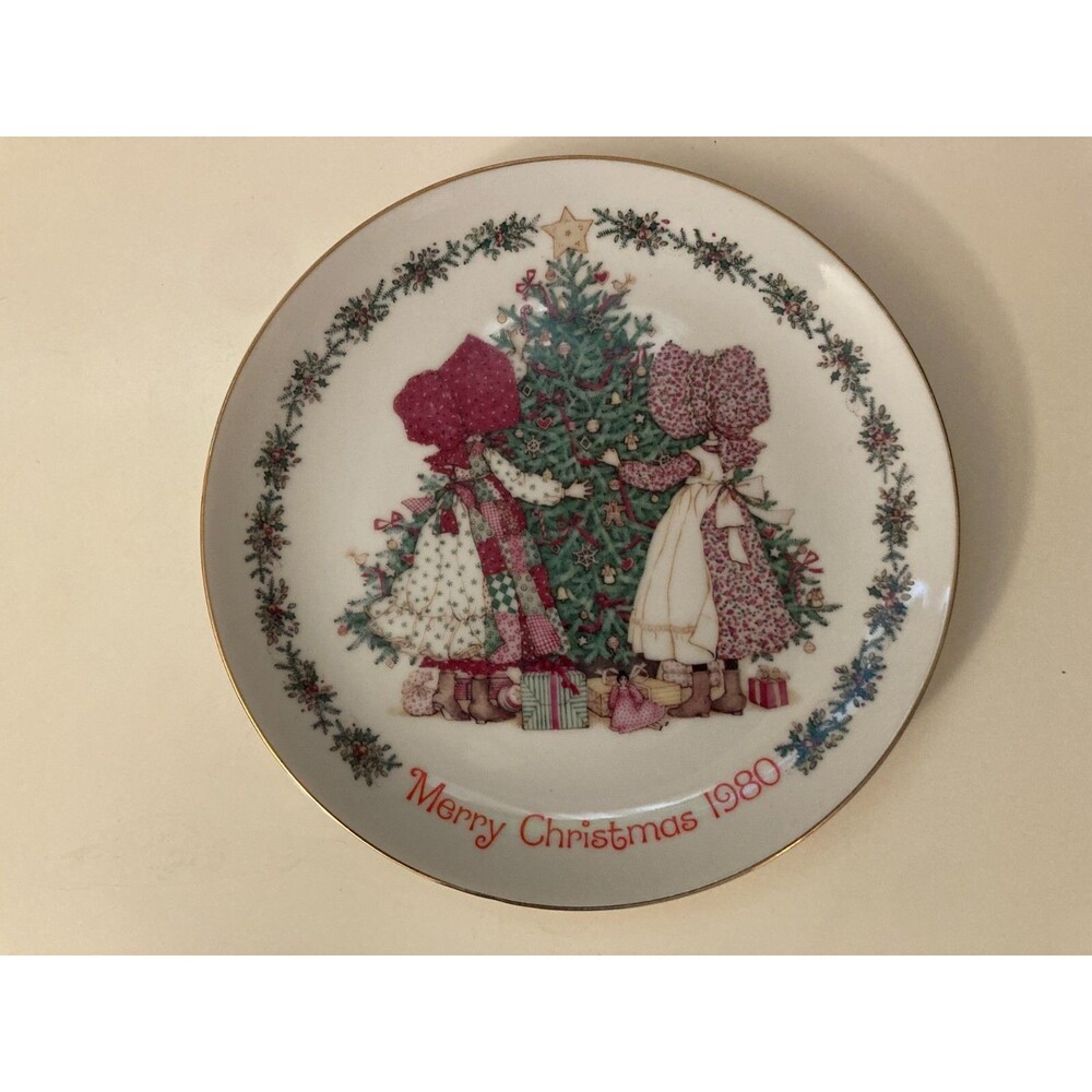 Vintage Holly Hobbie Commemorative Plate - Merry Christmas 1980